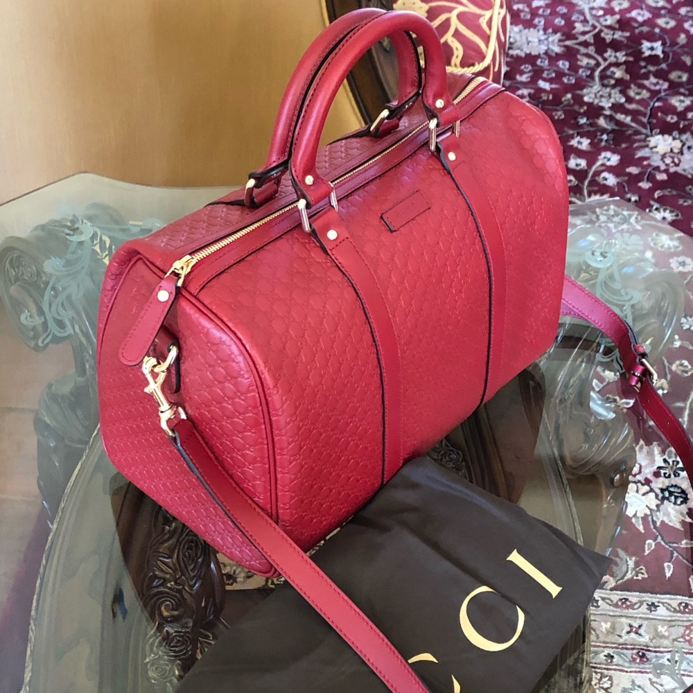 NWT Gucci embossed leather Boston handbag - Picture 6 of 7